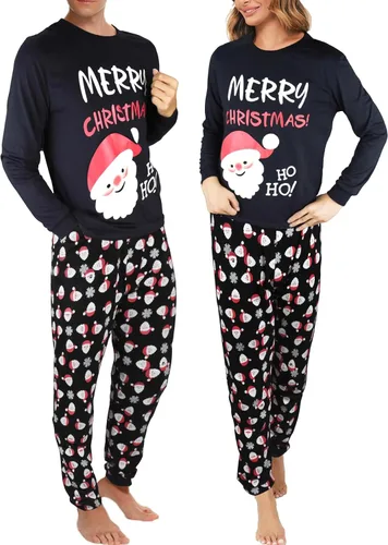Vista 5 de GRPSKCOS Conjunto de pijamas de Navidad a juego, pijamas de Papá Noel, pijamas de Navidad para la familia, ropa de dormir para hombres y mujeres