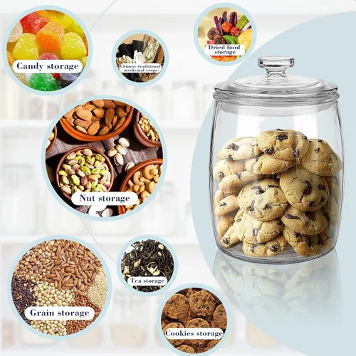 Vista 6 de Paquete de 2 tarros para galletas, tarros de vidrio de medio