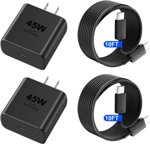 Vista 13 de Cargador para teléfono 17 16 Pro Max de carga rápida, 45 W USB C Phone 17 16 Bloque de carga súper rápido con cable de carga tipo C de 6.6 pies