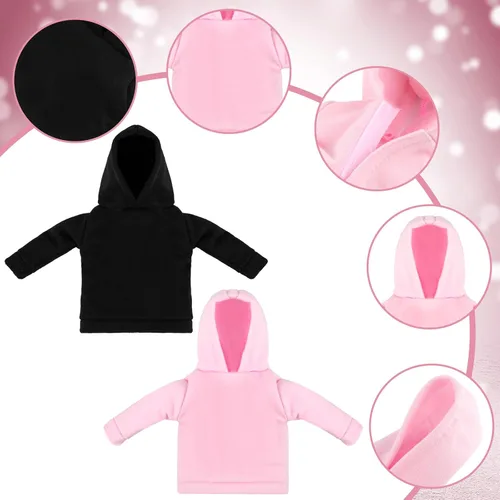 Vista 5 de Bencailor 4 piezas de ropa de muñeca, suéter de invierno, sudadera con capucha, accesorios de ropa con capucha