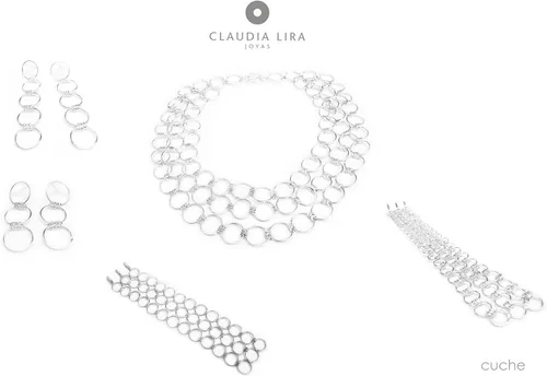 Vista 8 de Handmade Sterling Silver 925 Triple Open Circle Link Dangle Stud Post Earrings, Light Weight Three Ring Geometric Design, Polished finish