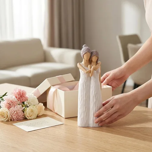 Vista 3 de LCCCK Figuras para madre e hija, regalos para mamá, figuras para abrazar a la madre e hija, regalos para novia, regalo sentimental significativo