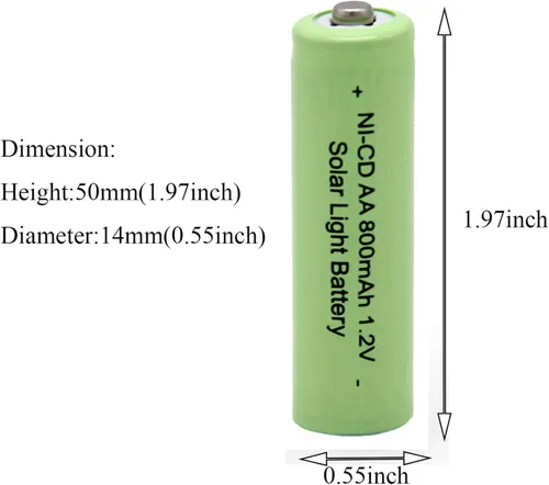 Vista 9 de QBLPOWER Ni-CD AA 800mAh 1.2V batería recargable para luces solares al aire libre lámpara jardín patio césped (8 piezas)