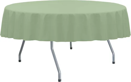 Vista 42 de Ultimate Textile Cotton-Feel - Mantel redondo de comedor fino de 72 pulgadas, color verde militar