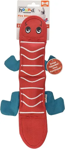 Vista 13 de Outward Hound Fire Biterz - Juguete interactivo de peluche para perro con forma de tortuga, tamaño mediano, hecho de material de manguera contra