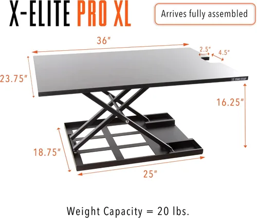 Vista 2 de Escritorio de pie Desk X-Elite XL - Escritorio de pie Stand Steady Versión más grande X-Elite, convierta cualquier mesa en un escritorio