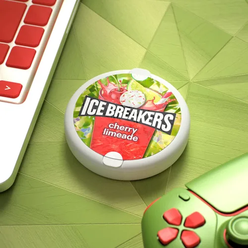 Vista 5 de Ice Breakers latas de mentas sin azúcar sabor cereza y limonada, 1.5 oz (8 unidades)