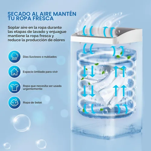 Vista 3 de Bonnlo - Lavadora completamente automática de 17.8 libras, lavadora portátil 2 en 1, lavadora de carga superior y secadora giratoria con bomba