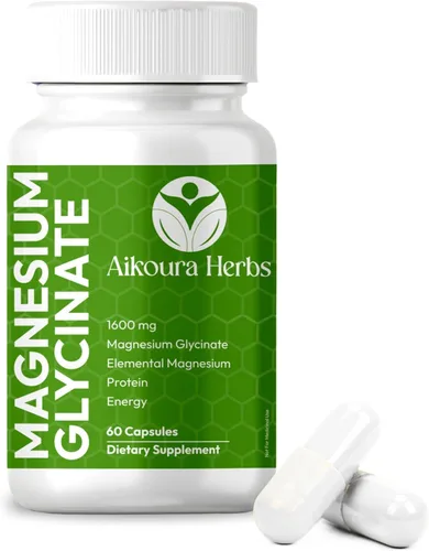 Vista 7 de Glicinato de magnesio 1600 mg por porción de alta absorción, puro y potente - 60 cápsulas