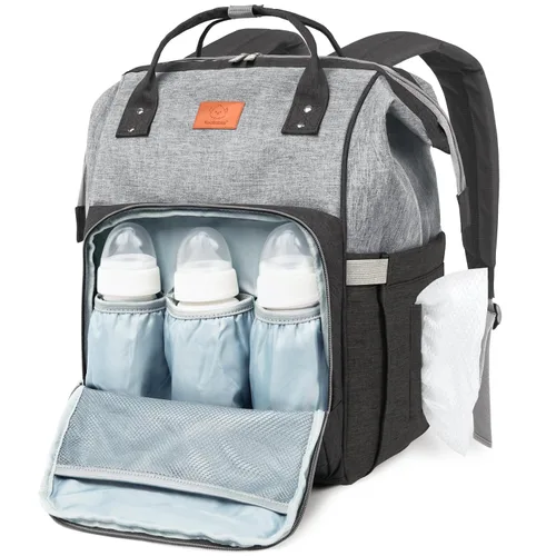 Vista 14 de KeaBabies - Mochila pañalera grande impermeable para viajes