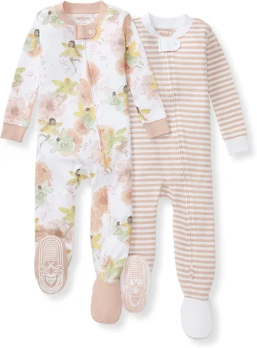 Vista 91 de Burt's Bees Baby Pijama para bebé niña, 100% algodón orgánico, pijama de una pieza, overol diagonal con cremallera, ajuste cómodo