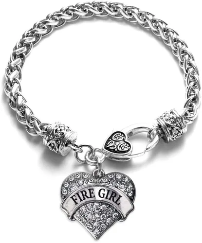 Vista 26 de Inspired Silver - Pulsera de plata con dije de corazón pavé con joyas de circonita cúbica