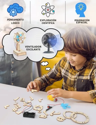 Vista 4 de Poraxy Kits STEM 4 en 1, proyectos STEM para niños de 8 a 12 años, rompecabezas de madera 3D de montaje, juguetes de construcción, kit