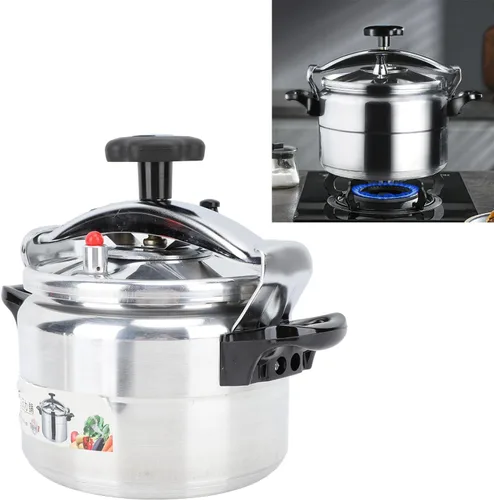 Vista 8 de Olla a presión de cuarto de galón, olla de aluminio con manómetro y estante de cocina para uso familiar o comercial (3L)