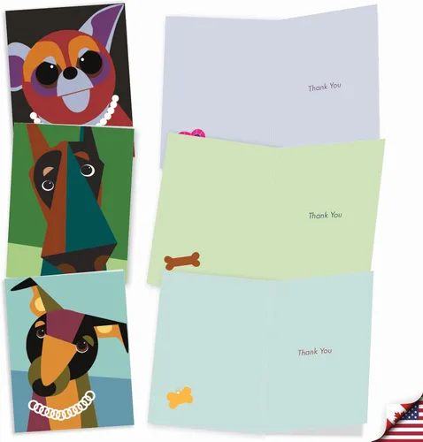Vista 2 de The Best Card Company - 10 tarjetas de agradecimiento en caja con sobres, juego de papelería de agradecimiento animal para hombres, mujeres y niños