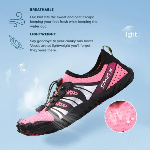 Vista 5 de Zapatos de agua para mujeres y hombres, zapatos de playa, zapatos de natación, zapatos de piscina, zapatos de río, zapatos descalzos de secado