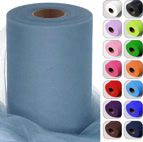Vista 15 de Rollos de tela de tul verde ácido de 6 pulgadas por 100 yardas (300 pies) Cinta de tul para tutú, falda, envoltorio de regalo, decoración de boda
