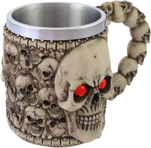 Vista 2 de Taza de calavera con ojos rojos Wickedly Awesome