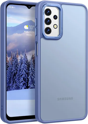 Vista 10 de Rayboen Funda para Samsung Galaxy A32 5G, translúcida esmerilada, tacto antiarañazos, parte trasera de policarbonato duro, borde de silicona suave