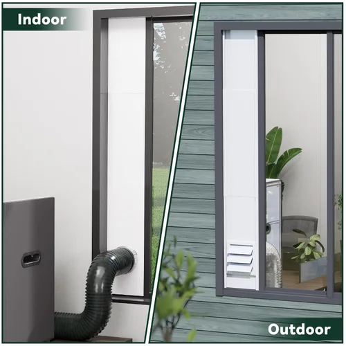 Vista 9 de Kit de ventilación para ventana Flehomo para manguera de 3" y 4" de diámetro, incluye cubierta de ventilación con solapas autocerrables, kit