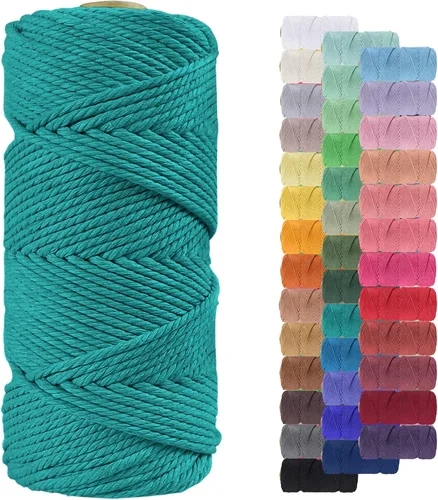 Vista 122 de Cordón de macramé de 0.079 pulgadas, cuerda de algodón natural de 109 yardas, hilo de cuerda de macramé para manualidades, ganchos de pared
