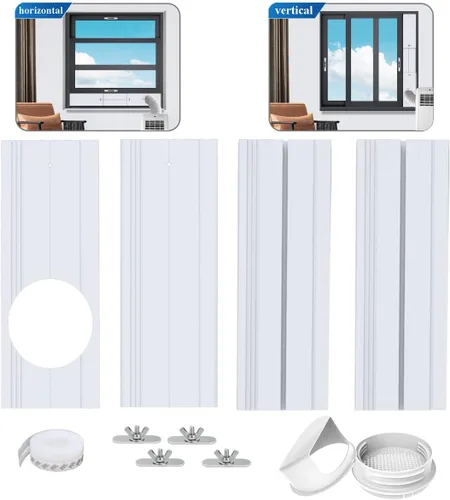 Vista 2 de Kit de ventilación portátil para ventanas de aire acondicionado, sello de ventana de aire acondicionado para manguera de escape de aire
