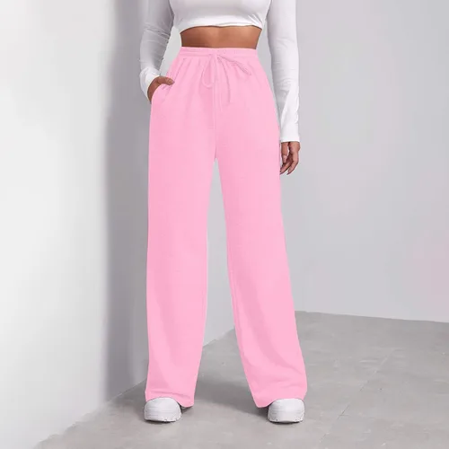 Vista 6 de Pantalones deportivos tipo cargo para mujer, holgados, elásticos, holgados, para otoño e invierno, pantalones deportivos ligeros para yoga