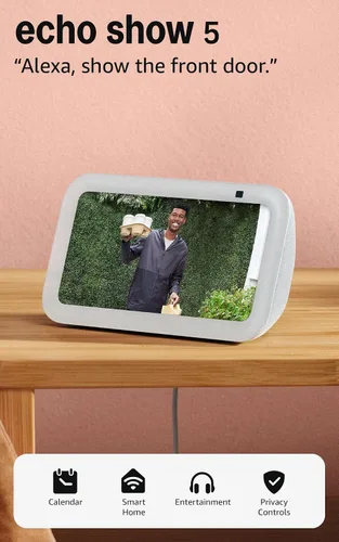 Vista 10 de Amazon Echo Show 5 (modelo más reciente), Pantalla inteligente con 2x bajo y sonido claro, Carbón