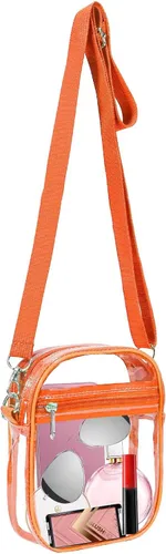 Vista 8 de Bolsa transparente aprobada para estadios, bolsa cruzada transparente con bolsillo frontal para conciertos, eventos deportivos, festivales