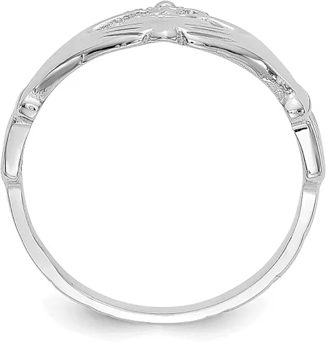 Vista 2 de 14k White Gold Claddagh Ring Celtic Fine Jewelry For Women Gifts For Her