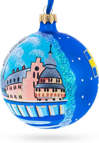 Vista 3 de Castillo de Vadstena, Estocolmo, Suecia, bola de cristal, adorno navideño de 4 pulgadas