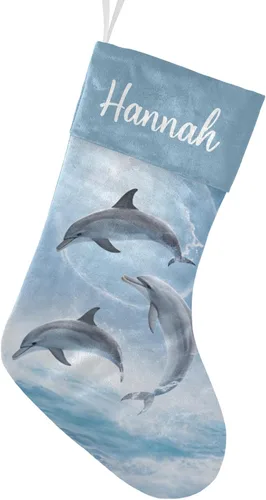 Vista 8 de Calcetines de Navidad personalizados con diseño de unicornio y flores con nombre, medias de Navidad personalizadas para decoración de fiestas