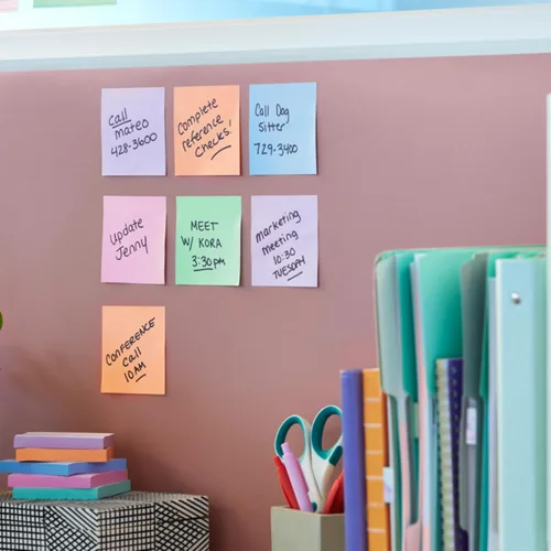Vista 6 de Post-It Notas, Super Sticky, 3" x 3", 5ct - Multicolor