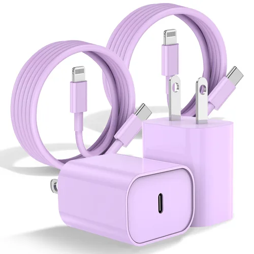 Vista 8 de Cargador rápido para iPhone, cable Lightning de carga rápida de 10 pies, para iPhone 14, 13, 12 Pro Max, cargador de carga rápida con bloque