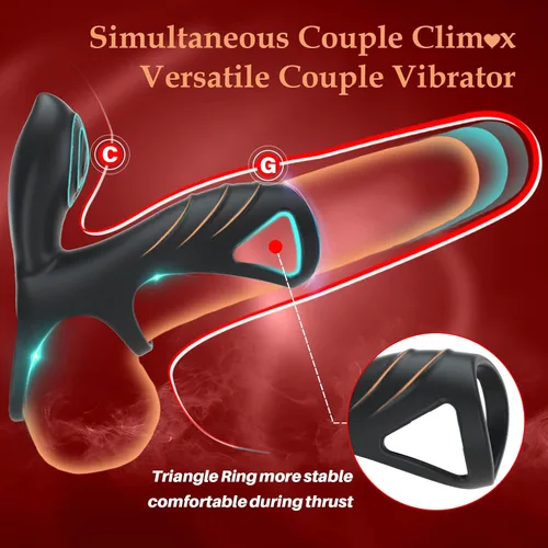 Vista 2 de Anillo vibrador para el pene vibrador, vibrador portátil para parejas masculinas y adultas, juguetes sexuales para hombres y parejas, anillos