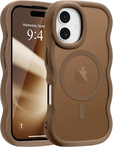 Vista 68 de Pepmune - Funda para iPhone 12 Pro Max con marco ondulado y estructura rígida, color mate claro, cubierta trasera unisex, compatible con Magsafe