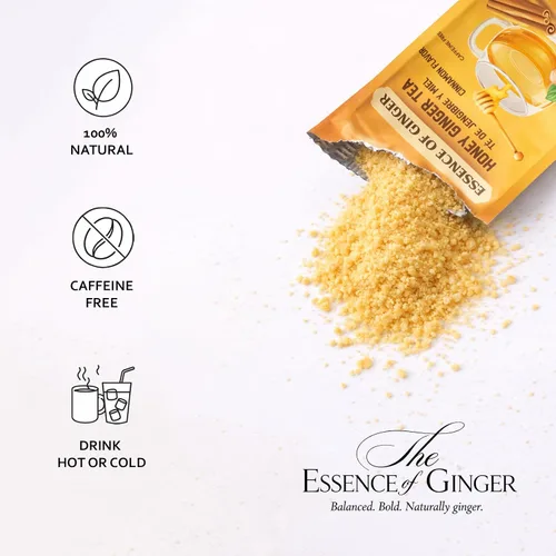 Vista 2 de Life Plus Style Gourmet Essence of Ginger Honey Ginger Canela, té de hierbas 20 paquetes de té instantáneo en polvo, sin cafeína, mezcla de canela