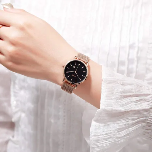 Vista 3 de SKMEI - Reloj de pulsera para mujer impermeable analógico de cuarzo para mujer