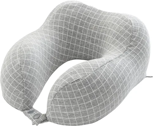Vista 6 de Home-Complete Almohada de viaje – Almohada de espuma viscoelástica con funda lavable – Almohadas de cuello para dormir en aviones, trenes, Negro