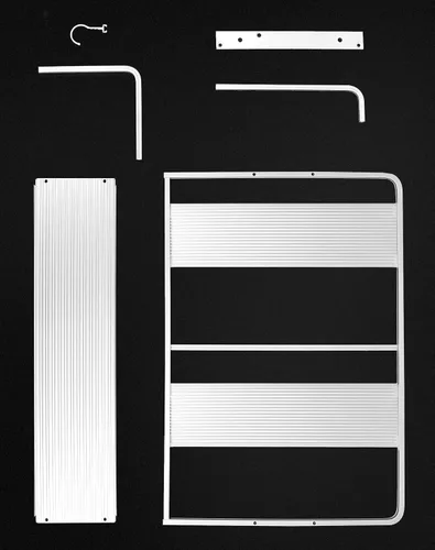 Vista 8 de QWORK Estante para horno de microondas, soportes para horno eléctrico de montaje en pared, aluminio de doble capa para microondas y especias, 2