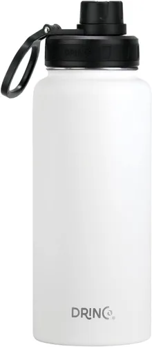 Vista 45 de Drinco - Botella de agua de acero inoxidable con boquilla, tapa aislada al vacío, botella de agua de doble pared, de boca ancha