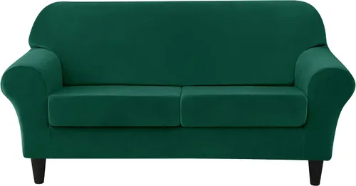 Vista 40 de CONRUSER Funda elástica para sofá, funda de terciopelo suave para sofá de un solo asiento con funda de cojín, protector de muebles (beige, talla S)
