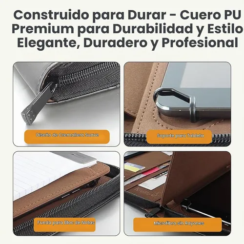 Vista 7 de Funda universal Padfolio – Organizador de tablet con soporte para bloc de notas – Compatible con iPad 10ª 11ª generación, iPad Pro 11, iPad 7 8 9