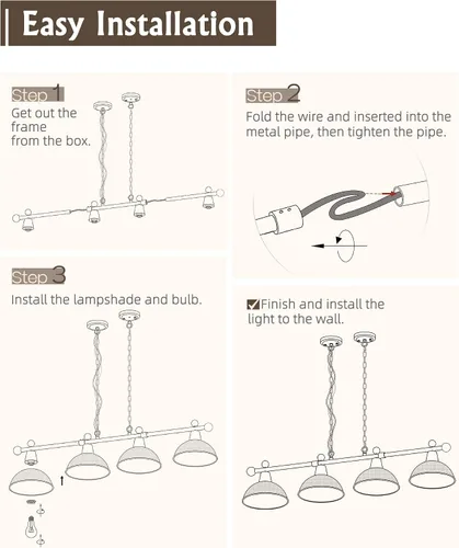 Vista 2 de FEMILA 4FG60-4LP BK - Luces de mesa de billar de 4 luces para mesa de 7 pies/8 pies, lámpara de mesa de billar moderna de 48 pulgadas, lámpara
