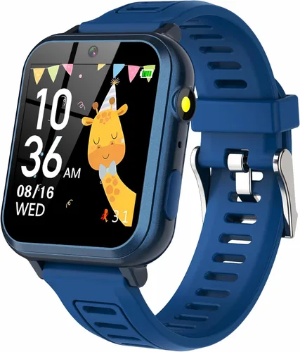 Vista 11 de Reloj inteligente AIWIEP para niños con 24 juegos, pantalla táctil, reproductor de música, cámara, reloj despertador, calculadora, linterna, 12/24