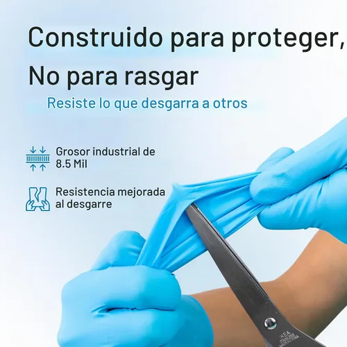 Vista 4 de Raxwell 8.5 Mil Nitrile Gloves, Heavy Duty Cleaning Gloves, For Adults 8.5 Mil Support, Forearm Coverage, Textured Grip, Chemical Resistant