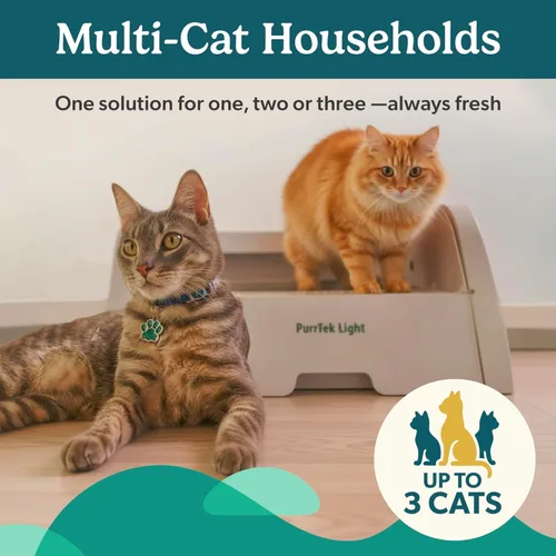 Vista 4 de PetCove PurrTek - Caja de arena automática con tapa abierta y WiFi de 5 GHz