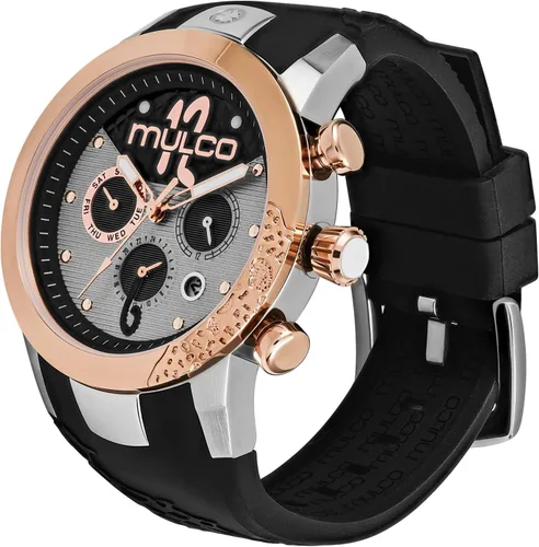 Vista 2 de MULCO Watches for Women - Lady D - Silver Stainless Steel Case with Wrist Silicone Band, Large Face with Mother of Pearl and Rose Gold, Quartz