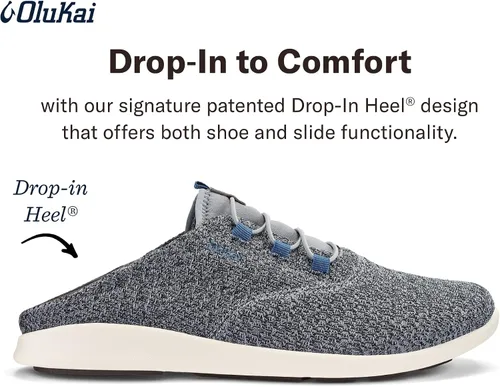 Vista 4 de OLUKAI Alapa Li - Tenis deportivos para hombre, malla transpirable y diseño que absorbe la humedad, sin cordones, ligeros y de apoyo