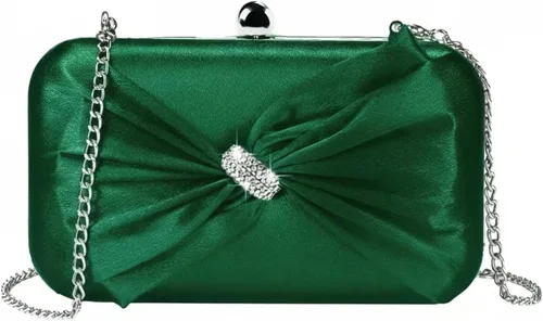 Vista 9 de Elegante bolso de mano de satén para mujer con lazo de diamantes de imitación, bolso formal para boda, fiesta, baile de graduación, cóctel